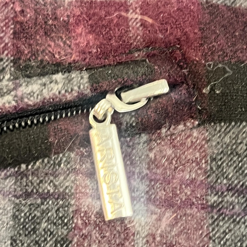 Arista‎ Equestrian Vest Womens XS Burgundy Gray Plaid Riding Zip Front Canada - Picture 9 of 16